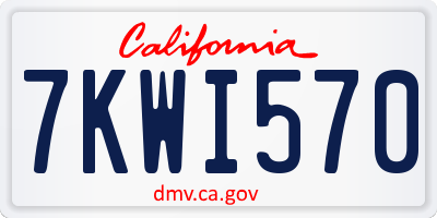 CA license plate 7KWI570