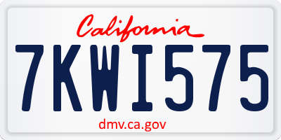 CA license plate 7KWI575