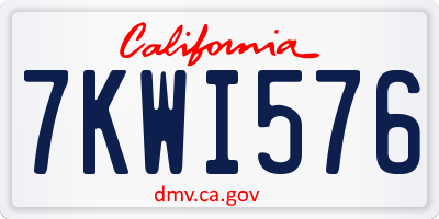 CA license plate 7KWI576