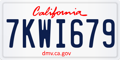 CA license plate 7KWI679