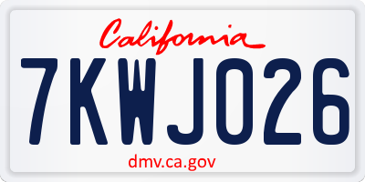 CA license plate 7KWJ026