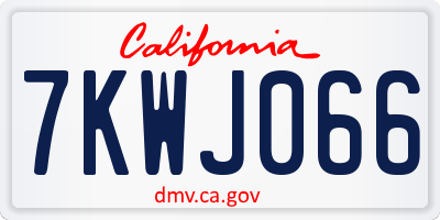 CA license plate 7KWJ066