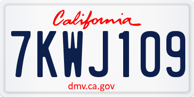 CA license plate 7KWJ109