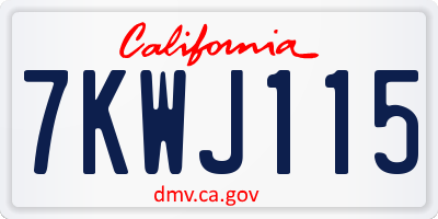 CA license plate 7KWJ115