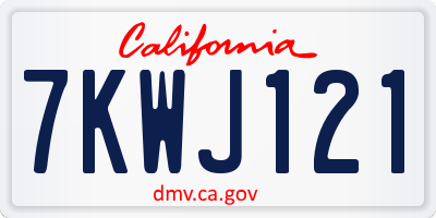CA license plate 7KWJ121