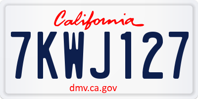 CA license plate 7KWJ127