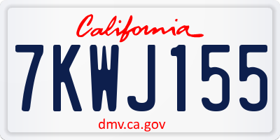 CA license plate 7KWJ155