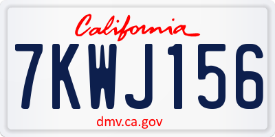 CA license plate 7KWJ156