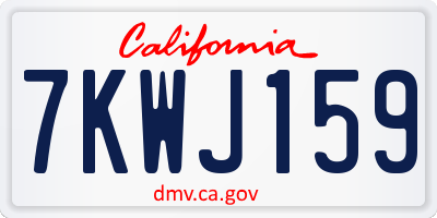 CA license plate 7KWJ159
