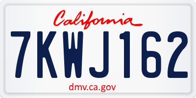 CA license plate 7KWJ162