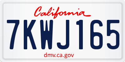 CA license plate 7KWJ165