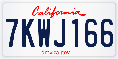 CA license plate 7KWJ166