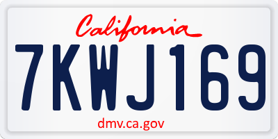 CA license plate 7KWJ169