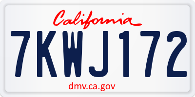 CA license plate 7KWJ172