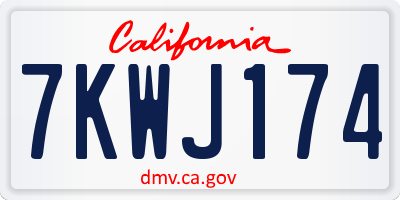 CA license plate 7KWJ174