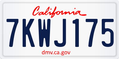 CA license plate 7KWJ175