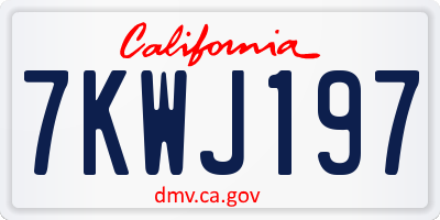 CA license plate 7KWJ197