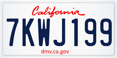 CA license plate 7KWJ199