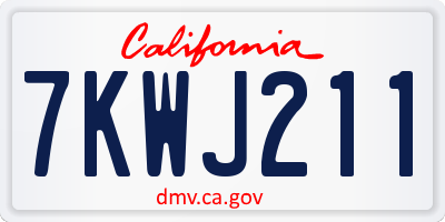 CA license plate 7KWJ211