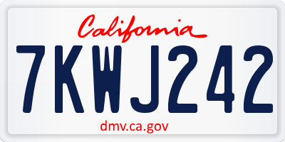 CA license plate 7KWJ242