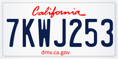 CA license plate 7KWJ253