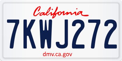 CA license plate 7KWJ272