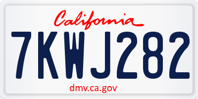 CA license plate 7KWJ282