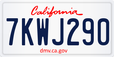 CA license plate 7KWJ290