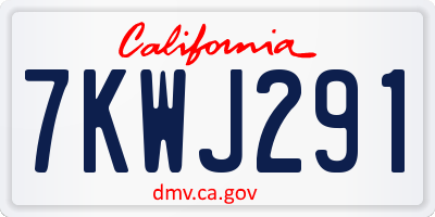 CA license plate 7KWJ291