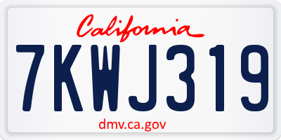 CA license plate 7KWJ319