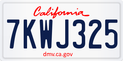 CA license plate 7KWJ325