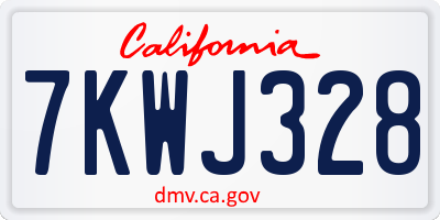 CA license plate 7KWJ328