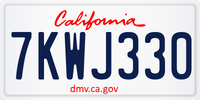 CA license plate 7KWJ330