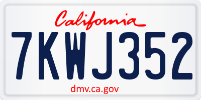 CA license plate 7KWJ352