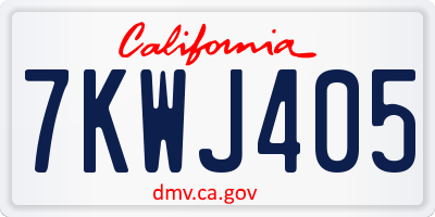 CA license plate 7KWJ405