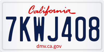 CA license plate 7KWJ408