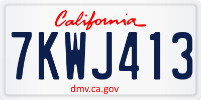CA license plate 7KWJ413