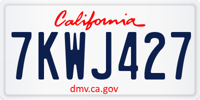 CA license plate 7KWJ427