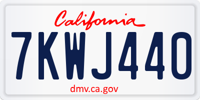 CA license plate 7KWJ440