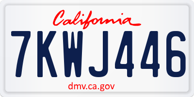 CA license plate 7KWJ446