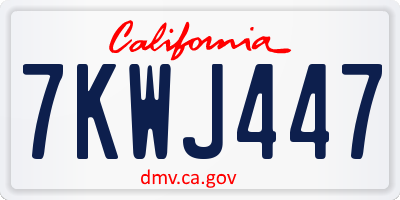 CA license plate 7KWJ447