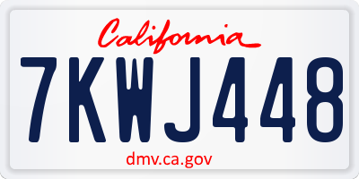 CA license plate 7KWJ448