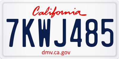 CA license plate 7KWJ485