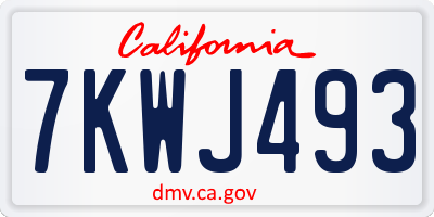CA license plate 7KWJ493