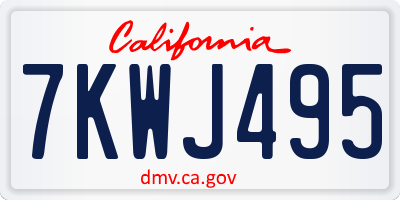 CA license plate 7KWJ495