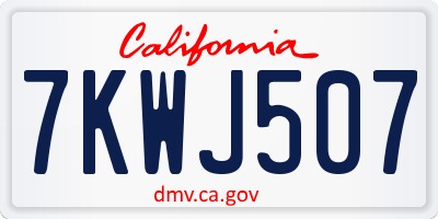 CA license plate 7KWJ507