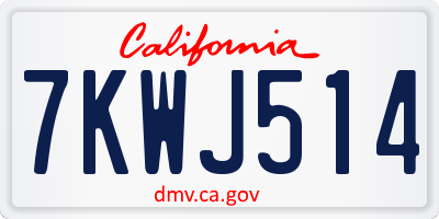 CA license plate 7KWJ514