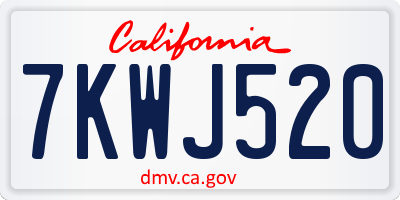 CA license plate 7KWJ520