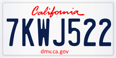 CA license plate 7KWJ522