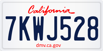 CA license plate 7KWJ528